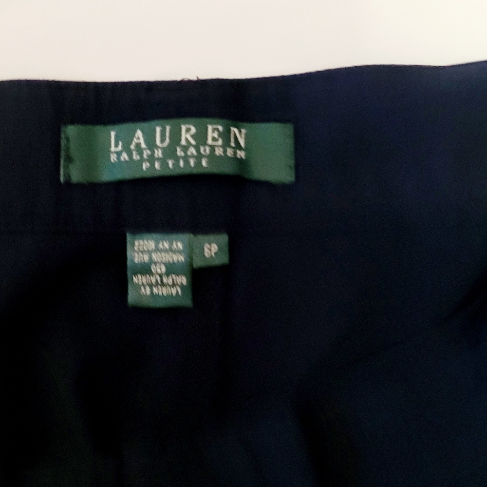Ralph Lauren Belted Linen Pant in Lauren Navy - Size 6P High Rise - Picture 2 of 7